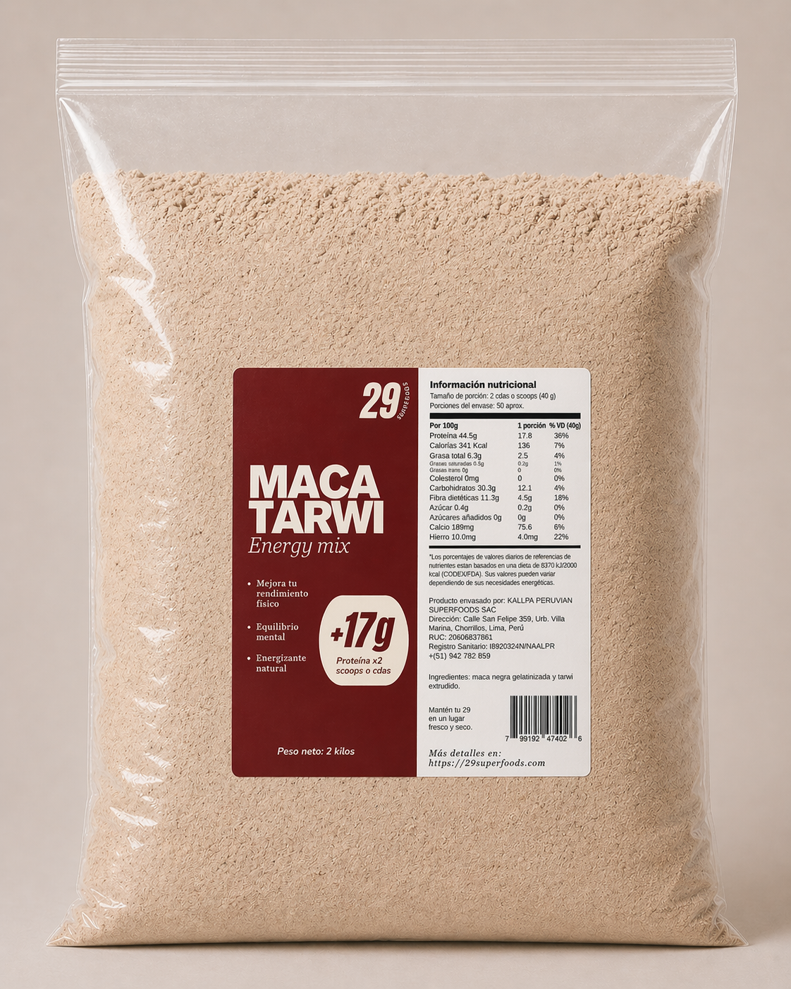 Mezcla energética macatarwi 2kg - 29 Superfoods